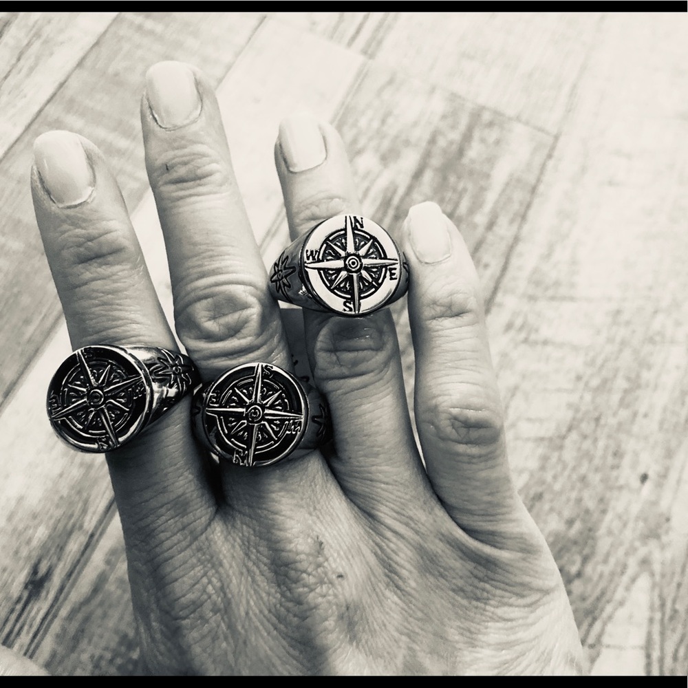 Men's 316 Stainless Compass Ring